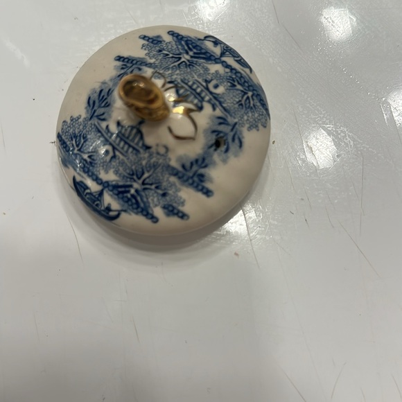 EUC Rare Authentic Vintage Sadler Blue and White Teapot with Gold Detailing - Picture 6 of 7